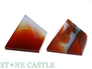 【天然石 置き石】ピラミッド型 約50mm カーネリアン (2個セット) ★特価★ 【天然石 パワーストーン】