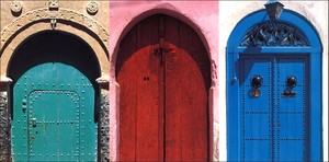 ロングポストカード カラー写真 扉シリーズ「チュニジアの扉」メッセージカード