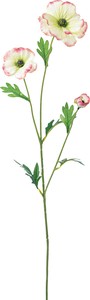 【造花】リュクスラナンキュラススプレー　グリーンレッド　FA−7365G／R