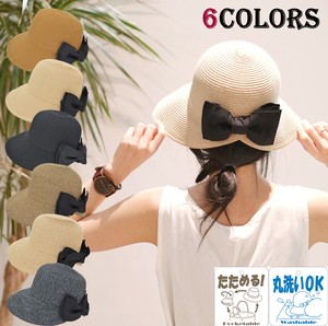 【春夏 特価】〈洗えるシリーズ〉ポケッタブル　スリットハット　畳める UV遮蔽率99％　レディース　帽子