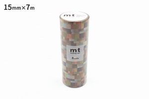 【カモ井加工紙】mt8Pモザイク・グレイッシュ  / マスキングテープ