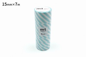 【カモ井加工紙】mt8Pストライプ・ミントブルー  / マスキングテープ