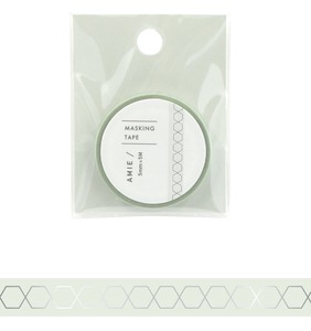 WORLD CRAFT Washi Tape Sticker Gift Dusky Green AMIE Masking Tape Stationery M