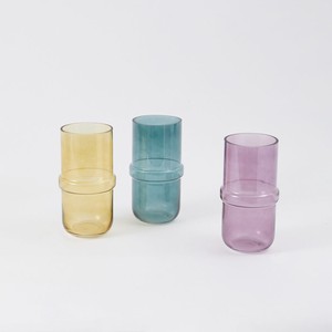 （高さ25cm）カラーGLASS フラワーベース ノード（3色）／花瓶