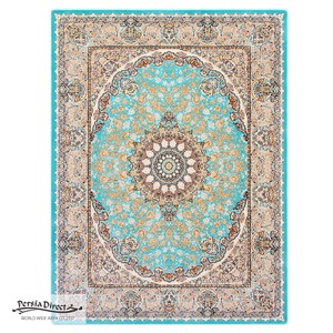 ペルシャ　絨毯　機械織　ラグ　150×200cm　フィルゼ柄　ブルー