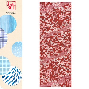 Tenugui Towel Red M Japanese Pattern Sho-Chiku-Bai Made in Japan