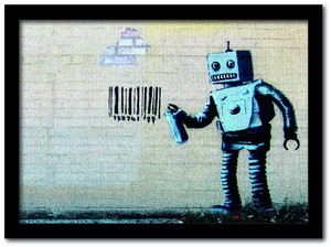 バンクシー（Banksy）インテリアアート　Barcode Robot　「2022新作」