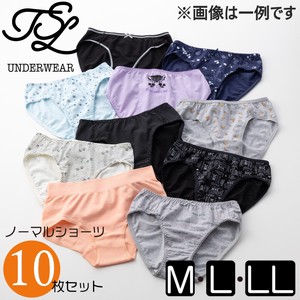 Panty/Underwear L Ladies' Cotton Blend Set of 10