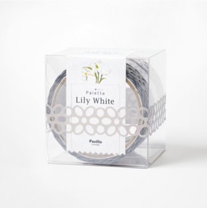 レーステープ『Palette Flower Lily White』15mm　日本製　中抜き　手帳　デコレーション