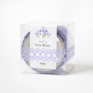 レーステープ『Palette Flower Iris Blue』15mm　日本製　中抜き　手帳　デコレーション