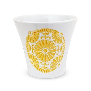 Hasami ware Cup Flower Yellow 130cc Made in Japan