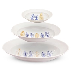 Hasami ware Divided Plate Set Blue L 3-pcs Made in Japan