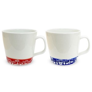 Hasami ware Mug Red Flower Blue collection 270cc Made in Japan
