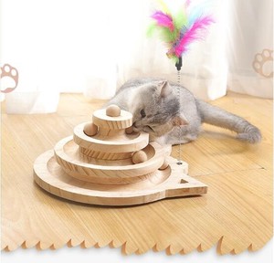猫おもちゃ実木ターンテーブル自慢猫スティック猫ボールネズミ実木グリップ猫用品 DJA387