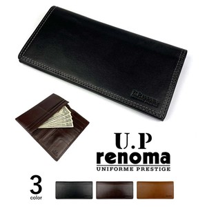 Long Wallet Design Stitch Genuine Leather M 3-colors