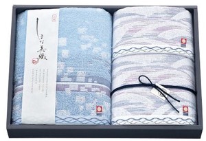 日本製 made in japan しまな美織 綾海 フェイスタオルX2/ウォッシュタオル IS2575