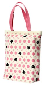 Tote Bag Pink L size Polka Dot