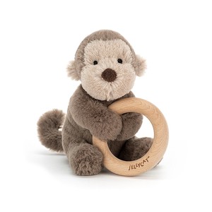 【日本定番】Shooshu Monkey Wooden Ring Toy