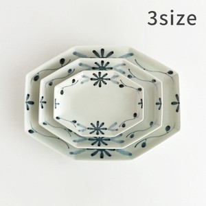 長八角皿 3サイズ 有田焼 金善製陶所 金善窯 角皿(各種)  古染シリーズ 日本製