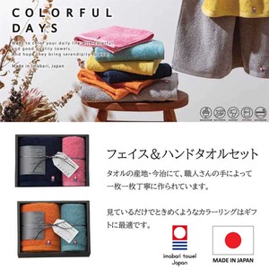 タオル ギフト 今治 日本製 フェイス&ハンドタオルセット カラフルデイズ