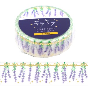 WORLD CRAFT Washi Tape Flower Kira-Kira Masking Tape Lavender Stationery M