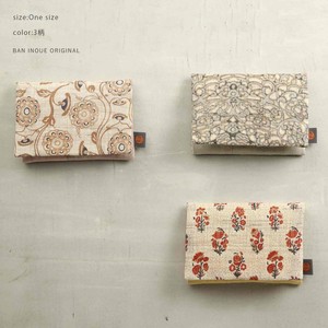 Pouch/Case Floral Pattern Pocket Linen Made in Japan