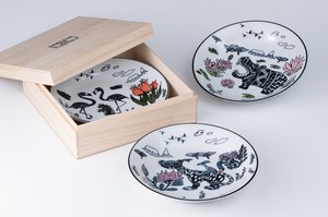 ワニャマ　カレー皿3P木箱入【日本製　美濃焼】軽量皿　（陶器　磁器　動物　食器　ギフト）「2022新作」