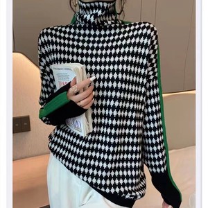 Sweater/Knitwear Long Sleeves High-Neck Ladies' Cut-and-sew Autumn/Winter