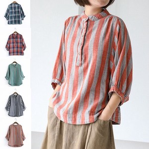Button Shirt/Blouse Pullover Double Gauze Natural New Color