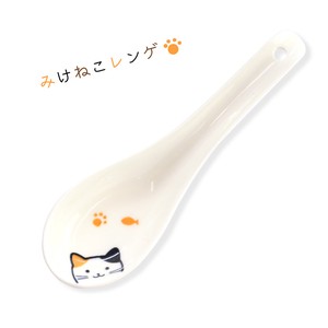 汤匙/汤勺 陶器 勺子/汤匙 餐具 三色猫 猫用品