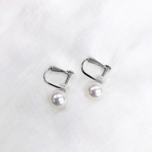 Clip-On Earrings Silver Post 7.5 ~ 8.0mm