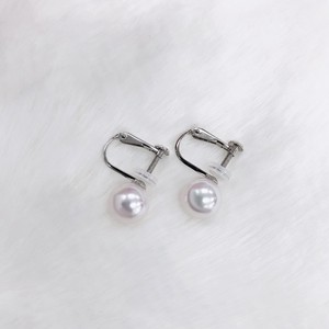 Clip-On Earrings Silver Post 8.0 ~ 8.5mm