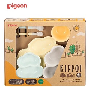 ピジョン* ベビー食器セット KIPPOI(キッポイ）クリームイエロー＆ミントグリーン