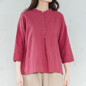 Cotton Shirring Henry Overblouse