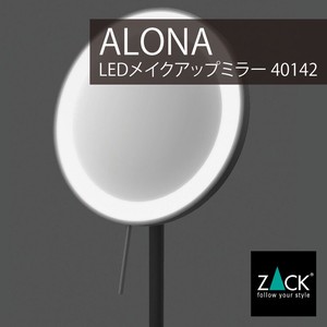 LED メイクアップミラー(X5倍) マットブラック｜40142 ALONA (片面鏡 スタンドミラー 卓上ミラー 鏡 洗面)