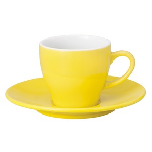 Mino ware Cup & Saucer Set Yellow Saucer M