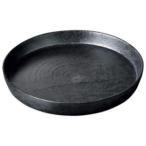 黒銀彩切立25cm大皿[土物　前菜皿　和食器　業務用食器　美濃焼 ]