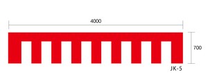 日本製 ポリエステル製・紐付き4000x700 紅白幕 Red and White Striped Curtain clipart「2024新作」