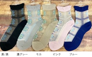 Crew Socks Silk Floral Pattern Socks