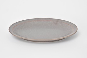 MU釉 グレージュ12吋オーバルプラター 楕円皿 茶系 洋食器 変形プレート 日本製 美濃焼 おしゃれ