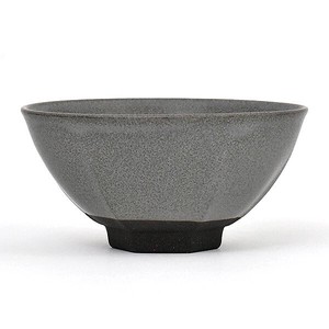 黒土グレーマット六角飯碗 灰系 和食器 飯碗 日本製 美濃焼 茶碗 カフェ風 おしゃれ モダン