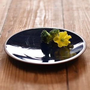 ネイビーソイルプレート中 青系 洋食器 丸中皿 日本製 美濃焼 おしゃれ モダン