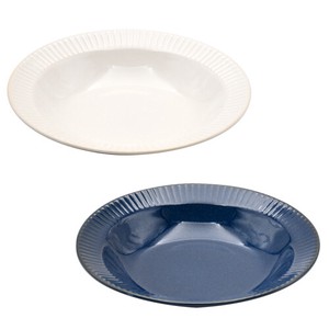 【特価品】磁器単品■Fioreカレー皿 2種(ホワイト／ブルー)