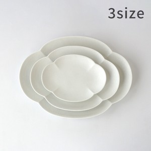 楕円木甲皿 有田焼 金善製陶所 金善窯 スノー プレート皿(20cm~) 小皿 日本製