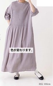 Casual Dress Pintucked One-piece Dress 6/10 length