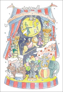 Postcard Circus Troupe Message Card