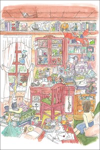 ポストカード イラスト かわいみな「ファンタジー作家の部屋」 郵便はがき メッセージカード