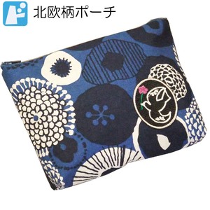 刺繍ワッペン　ポーチ　海の花　　【日本製】