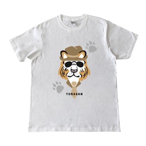 トラさん ホワイト　半袖 Tシャツ メンズ レディース 綿シャツ お揃い コーデおもしろTシャツ