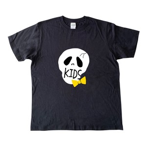 ドクロ KIDS ブラック　半袖 Tシャツ メンズ レディース キッズ 綿Tシャツ お揃い コーデおもしろTシャツ